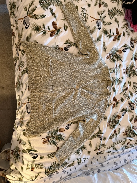 J. Jill Sweaters - J. Jill Speckled Cream Open-Front Cardigan